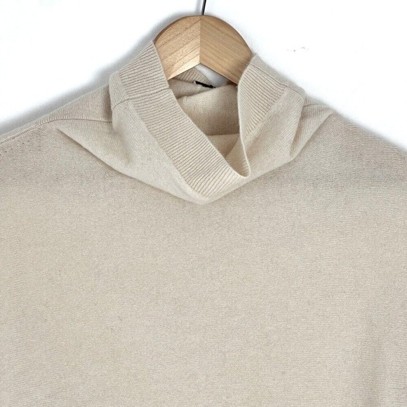 Toteme Sweater Small Tunic Long Ivory Cashmere High Neck Draped Quiet Luxury - Picture 3 of 16